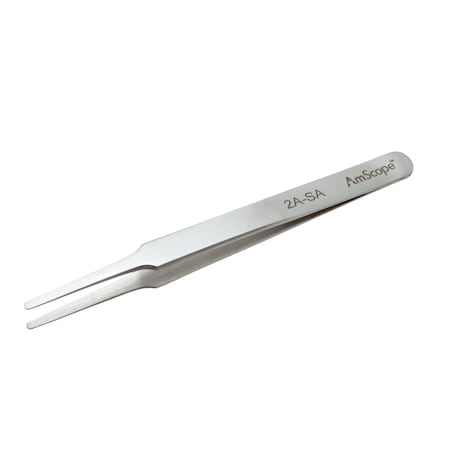 Amscope High Precision 4 1/2 in. Tapered Flat Tip Tweezers TW-049